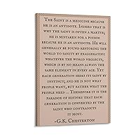 SSDECR G. K. Chesterton Poster Painting Art Portrait Quote Art Poster (17) Canvas Painting Posters And Prints Wall Art Pictures for Living Room Bedroom Decor 16x24inch(40x60cm) Frame-style