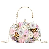 Freie Liebe Floral Clutch Purses for Women Evening Bag Formal for Wedding Beaded Evening Handbags Gold, Sliver, Black