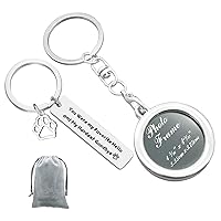 Pet Memorial Jewelry Photo Frame Keychain Set You Were My Favorite Hello and My Hardest Goodbye Keychain Pet Loss Sympathy Gift in Memory of Beloved Dog or Cat (2Pcs)