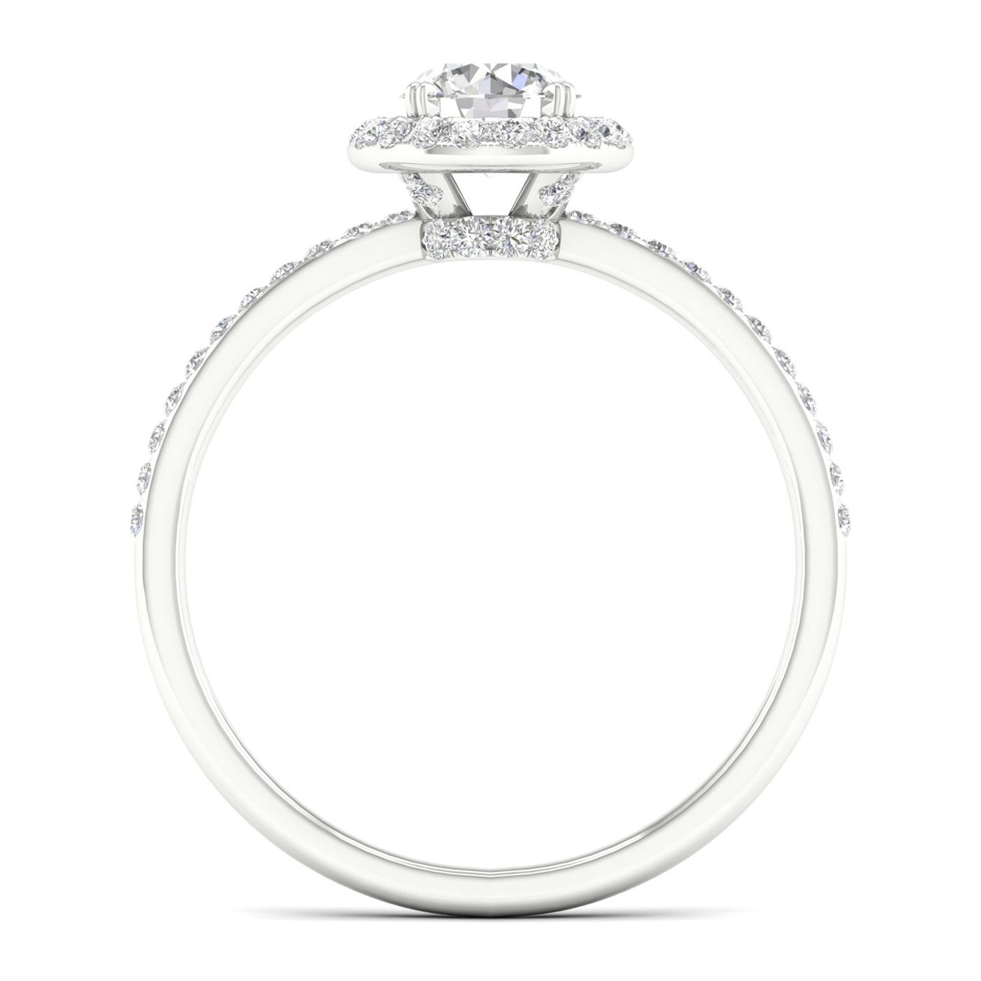 10k Gold 0.80 ct TDW Round Diamond Halo Engagement Ring (I-J | I2)