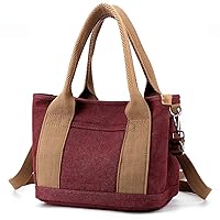 ACNCN Canvas Tote Bag with Zipper Handbags Shoulder Bags Crossbody Bag Backpack for Women's School, Work,Shopping and Travel Needs