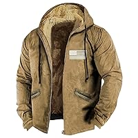 Jackets For Men Oversized Thick Sherpa Lined Zipper Fleece Hoodie Sweatshirt Winter Warm Jacket Coat