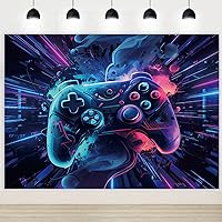 7x5Ft Video Game Backdrops for Boy Cool Neon Game Controller Gamepad Photography Background Kid Birthday Gamer Party Backdrop Decoration Banner Photo Booth Props