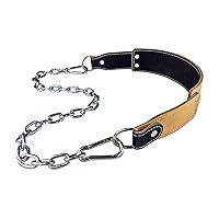 Leather Dip Belt with Chain - For Weighted Pullups and Dips - Professional Grade - Fits Any Waist Size