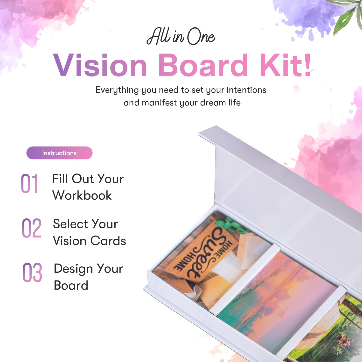 Buy Only Boldly Vision Board Kit, Vision Board Book, Affirmation Cards,  and Quotes, Vision Board Book for Women, Manifestation Journal & Planner, All-in-One Vision Board Kit