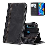 Case for Huawei P30 Lite Premium Leather Flip Wallet Case with Magnetic Closure Kickstand Card Slots Folio Phone Cover Protective Screen Protector Holster Shell Shockproof Black