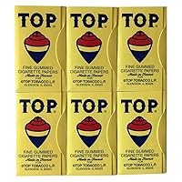 TOP Rolling Papers, 6 Pack Bundle, 600 Cigarette Paper Leaves Total