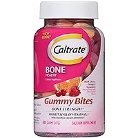 Caltrate Calcium & Vitamin D3 Supplement Gummy Bites Black Cherry, Orange, Strawberry - 50 Ct., Pack of 6