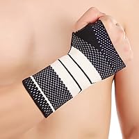 Combed Cotton Far Infrared Knitting pressurized Wrist and Palm Brace Bandage Fitness Yoga Wrist Support Compression Can Relieve Wrist Pain,Sprains,and Recovery (XL)