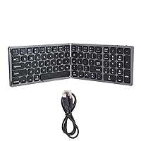 BTER Foldable Bluetooth Keyboard, Portable Full Size Ultra Slim Wireless Keyboard, USB Rechargeable Pocket Folding Keyboard with Independent Numeric Keypad for IOS, for Android, for Windows(Gray)