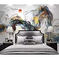 Murwall Abstract Wallpaper Colorful Smoke Wall Mural Watercolor Art Wall Decor Abstract Home Decor Living Room Bedroom Cafe Design