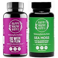 Happy Healthy Hippie Go with The Flow Hormone Balance Supplement (60ct) & Sea Moss Superfood Capsules (60ct)