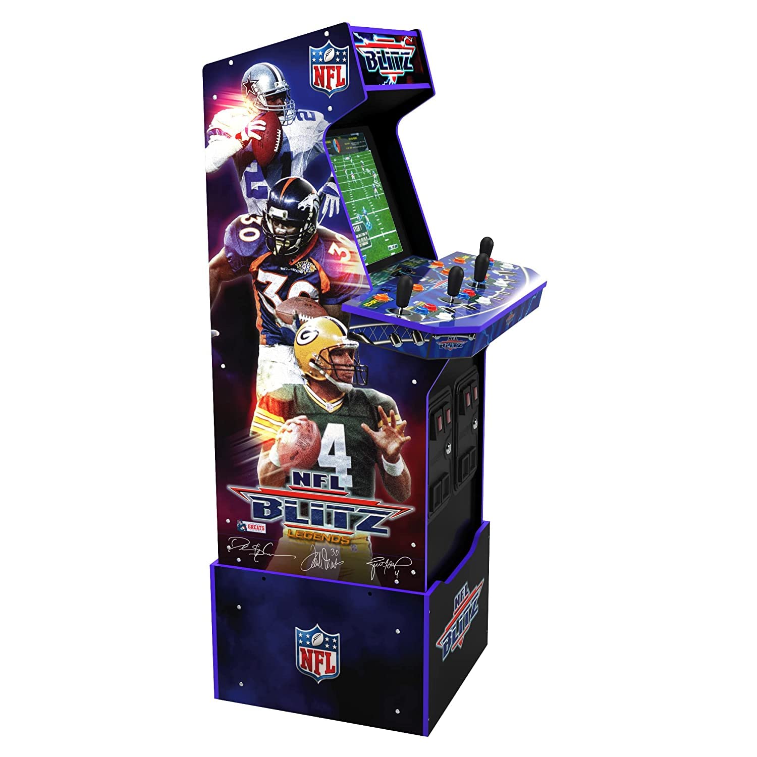 Arcade1Up NFL Blitz Legends Arcade Machine - 4 Player, 5-foot tall full-size stand-up game for home with WiFi for online multiplayer, leaderboards, and a light-up marquee