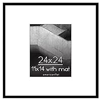 Americanflat 24x24 Picture Frame in Black - Use as 11x14 Picture Frame with Mat or 24x24 Frame Without Mat - Thin Border Photo Frame with Plexiglass Cover - Square Picture Frame for Wall Display