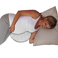 Pregnancy Pillow Wedge with Cover, Gray Stripe, Belly Support Maternity Wedge, Firm Pregnancy Wedge Pillow for Pregnancy from Boppy Line of Pregnancy Pillows for Sleeping, A Pregnancy Must Have