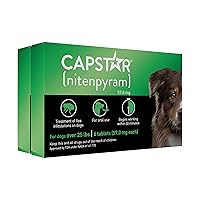 Capstar (nitenpyram) for Dogs, Fast-Acting Oral Flea Treatment for Dogs over 25+ lbs, Vet-Recommended Flea Medication Tablets Start Killing Fleas in 30 Minutes, 12 Doses