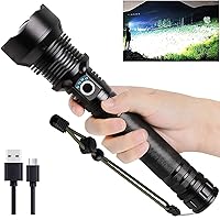 Rechargeable LED Flashlights High Lumens, 900000 Lumens Super Bright Flashlight with 5 Modes & Waterproof, Powerful Handheld Flashlight for Camping Emergencies