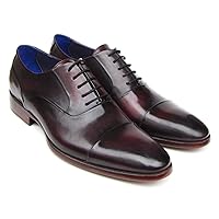 Paul Parkman Men's Captoe Oxfords Black Purple Shoes (ID#074-PURP-BLK)