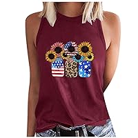Sunflower Tank Tops Women Funny Sunflower Graphic Sleeveless Shirts Summer Athletic Causal Beach Holiday Tee Blouses