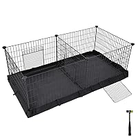Oneluck Large Guinea Pig Cages 13.18 Square feet Habitats for 2 Pet,Indoor  DIY Accessories,with Waterproof Plastic Bottom,Playpen for Small Pet Bunny