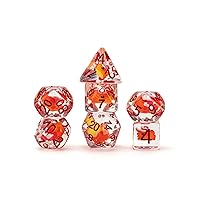 FanRoll by Metallic Dice Games Dragon StormTM Inclusion Resin Dice Set: Red Dragon
