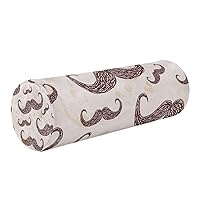 Bolster Pillow and Cover Art Deco Mustache Retro Happy Fathers Day Neck Roll Pillow 17