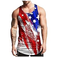 Mens American Flag Tank Top Sleeveless Slim Fit Fashion Summer Top Sweatshirt Pattern Quick Dry Hawaiian Beach T-Shirt