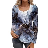 Women's Plus Size Tops,Womens Spring Summer Long Sleeve Tunic Tops Loose Fit Casual T-Shirt Button Up Blouses