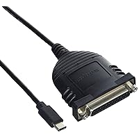 StarTech.com USB C to Parallel Printer Cable - DB25 Female Port for IEEE1284 Printers - Bus Powered - Printer Cable Adapter - USB to DB25 (ICUSBCPLLD25), Black, 6ft