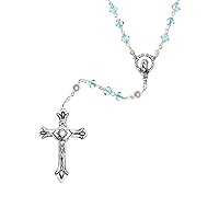 Austrian Crystal OR Glass Catholic Prayer Rosary - Includes Rosary Pouch, How to Pray the Rosary