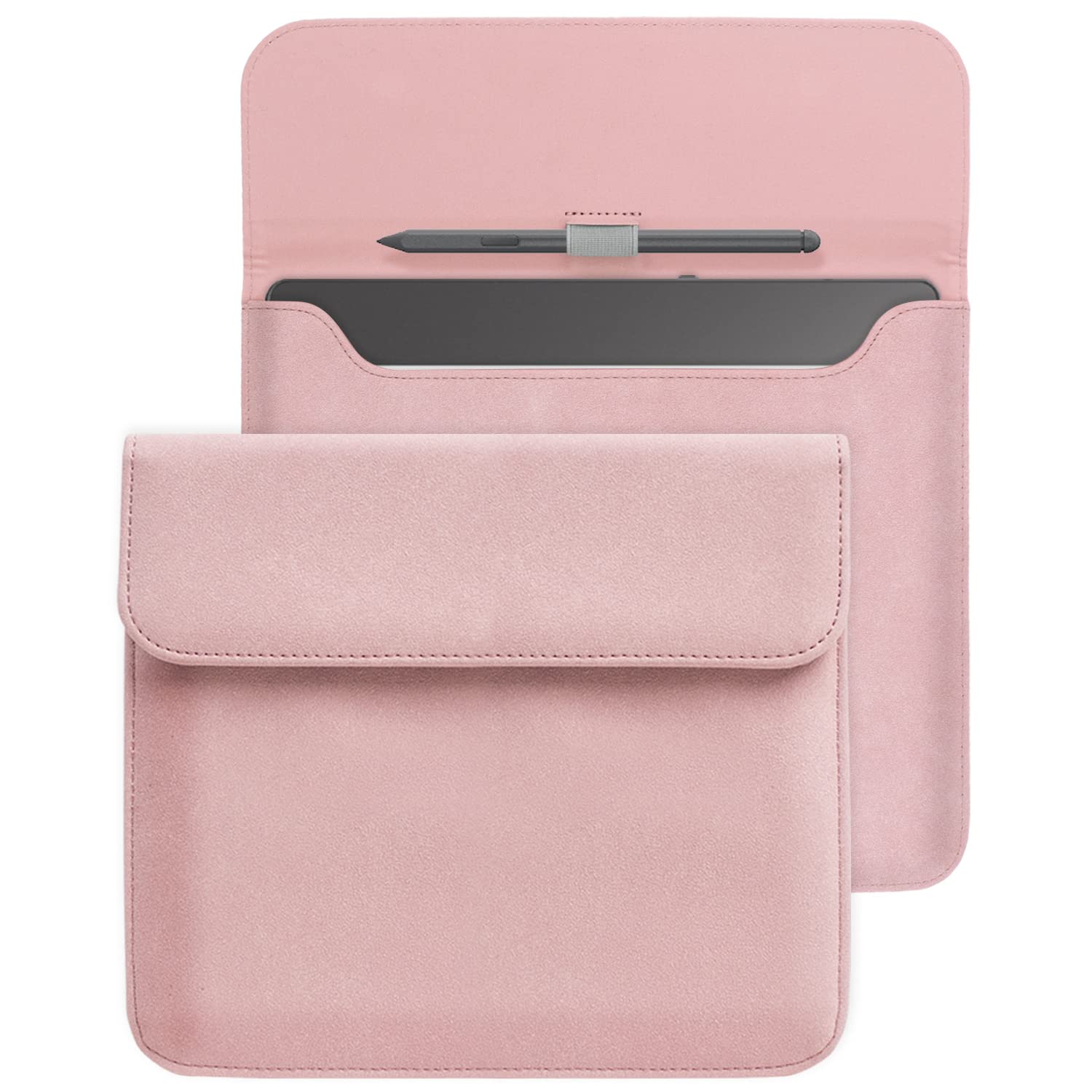 WALNEW Sleeve Case for 10.2-inch Kindle Scribe (2022 Released), Protective Pouch Bag Case Cover with Pen Holder for 10.2” Amazon Kindle Scribe E-Reader (Pink)