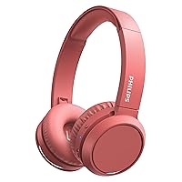 PHILIPS H4205 On-Ear Wireless Headphones with 32mm Drivers & BASS Boost on-Demand, Red