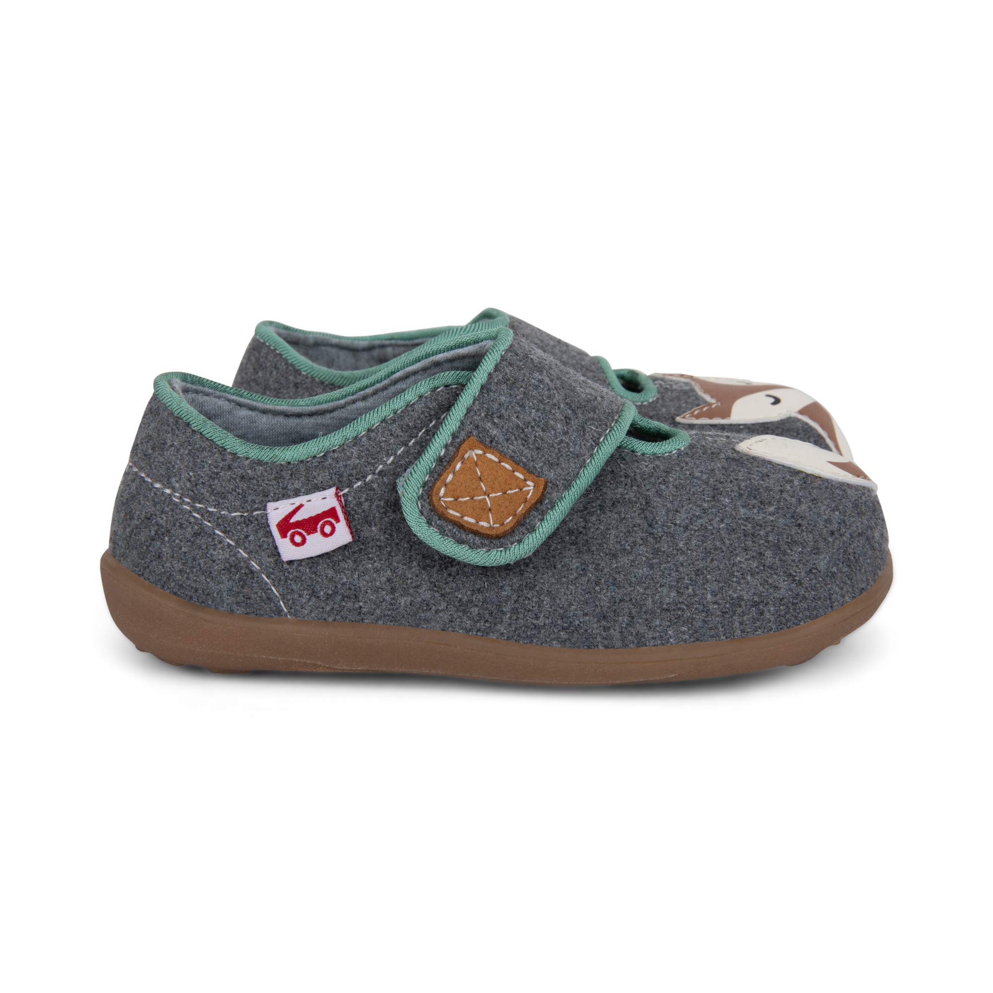 See Kai Run Cruz II - Easy-On Felted Wool Slippers for Little Kids - Gray Fox, Toddler 7
