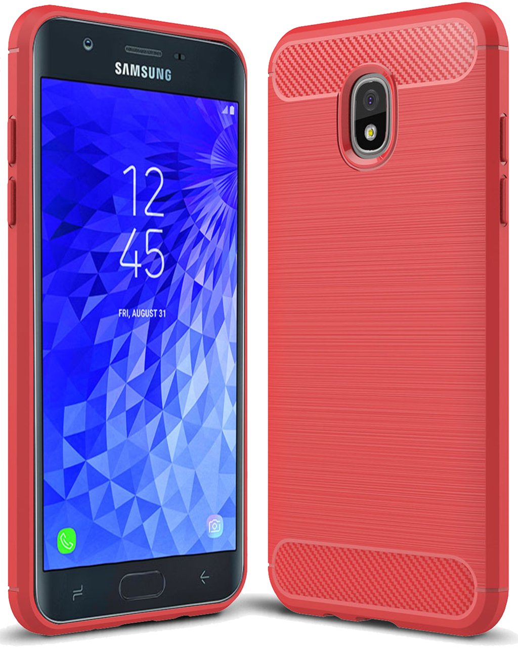 Sucnakp for Samsung Galaxy J7 2018 case, Galaxy J7 V 2nd Gen Case,Galaxy J7 Refine Case,Galaxy J7 Aero,J7 Star,J7 Top,J7 Crown,J7 Aura,J7 Eon,J737V,J737T,TPU Protective Case Cover(Red)