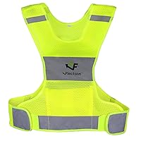 Reflective Running Vest - 360° High Visibility Yellow Safety Vest with Adjustable Side Closure and Inside Pocket