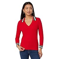 Tommy Hilfiger Women's Johnny Collar Cable Sweater