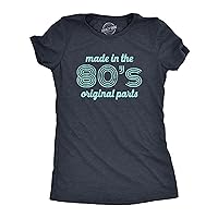 Womens Made in The 80s Original Parts Tshirt Funny Age Birthday Decade Graphic Tee