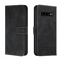 Smartphone Flip Cases Compatible with Samsung Galaxy S10 Plus/S10+ Wallet Case ,Shockproof TPU Protective Case,PU Leather Phone Case Magnetic Flip Folio Leather Case Card Holders Flip Cases ( Color :