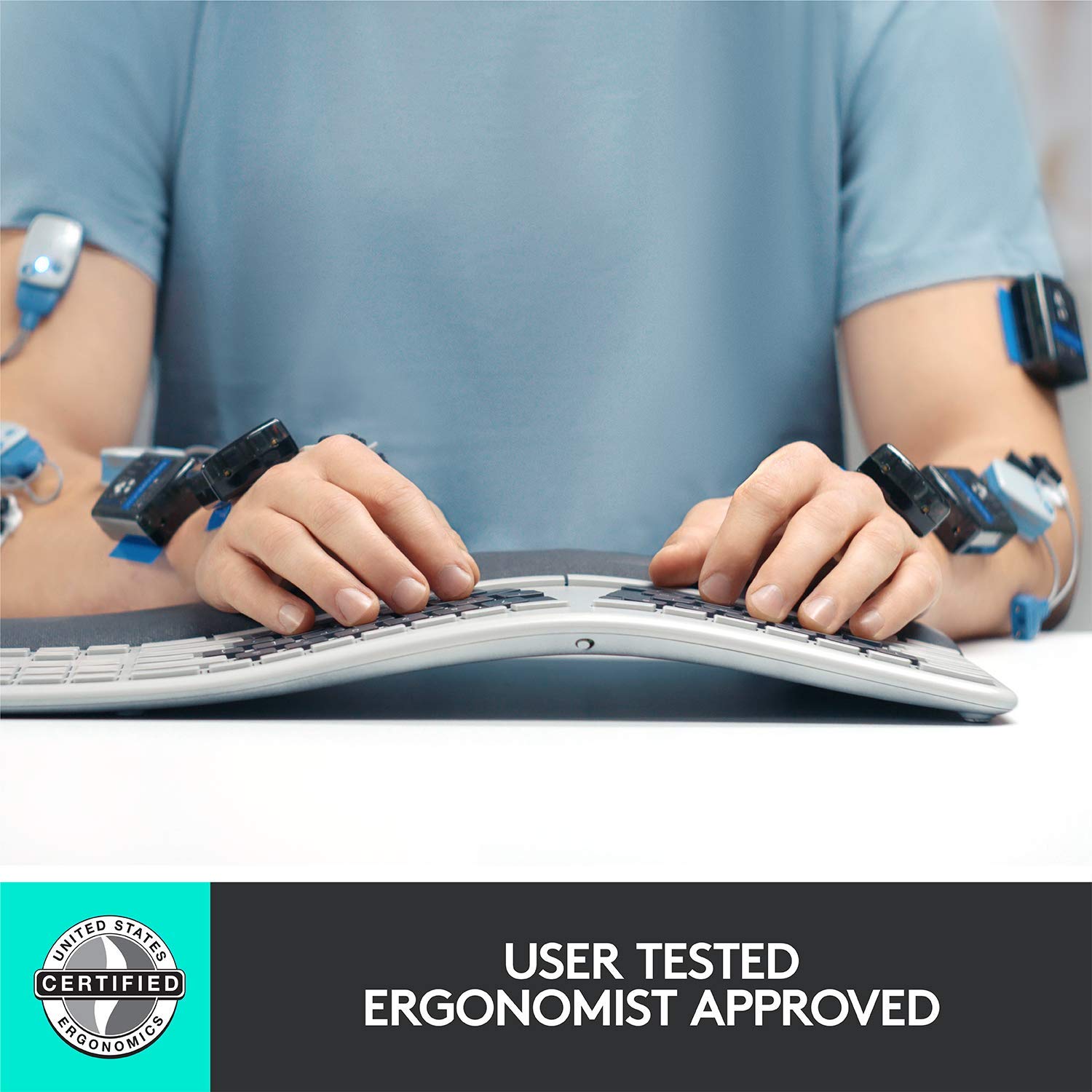 Logitech Ergo K860 Wireless Ergonomic Keyboard with Wrist Rest - Split Keyboard Layout for Windows/Mac, Bluetooth or USB Connectivity (Renewed)