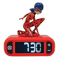 Miraculous Digital Alarm Clock with Night Light Snooze, Clock, Luminous Ladybug, Red colour - RL800MI