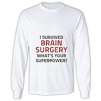 I Survived Brain Surgery Recovery Funny Survivor Grey and Muticolor Unisex Long Sleeve T Shirt