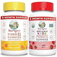 MaryRuth Organics Kids Vitamin D3 Gummies & Kids Probiotic USDA Organic Gummies Bundle | Bone Strength, Phosphorus and Calcium Absorption | Immune Support, Digestive & Gut Health Supplement for Kids