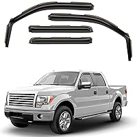 Co Smoke Tinted in-Channel Side Window Vent Visor Deflectors Rain Guards Compatible with Ford F-150 2009-2014 SuperCrew- 4pcs. GW0226