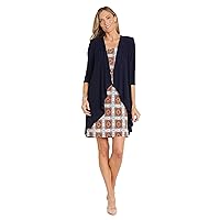 R&M Richards Women's Sequined Jacket Dress with Attached Necklace