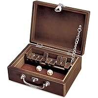 Shut The Box Dice Game in Old World Box 8.75 in. Travel Size