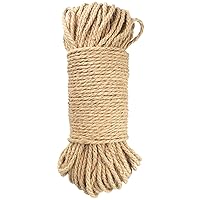 KINGLAKE GARDEN Jute Rope,Hemp Rope Heavy Duty Jute Rope 1/4 inch 65.6 Feet(6MM x 20 M) Twisted Hemp Rope for Indoor and Outdoor Gardening,Crafts, Home Decorating, Climbing,DIY
