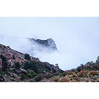 Big Bend National Park Photography Print (Not Framed) Picture of Mountain Peak Shrouded in Fog on Spring Day in West Texas Chisos Mountains Wall Art Chihuahuan Decor (5