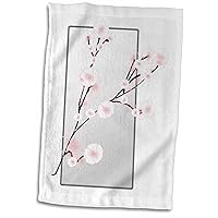 3D Rose Japanese Cherry Blossoms On Silver TWL_62451_1 Towel, 15
