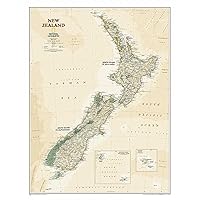 National Geographic New Zealand Wall Map - Executive (23.5 x 30.25 in) (National Geographic Reference Map)