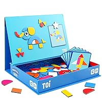 Toi Kids Magnet Toys Magnetic Jigsaw Puzzle Boxes with Game Board for Kids Ages 3-8, Preschool Tabletop Toy for Toddlers, Portable Travel Game, Shape